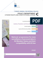 National Programmes for Mass Surveillence in EU