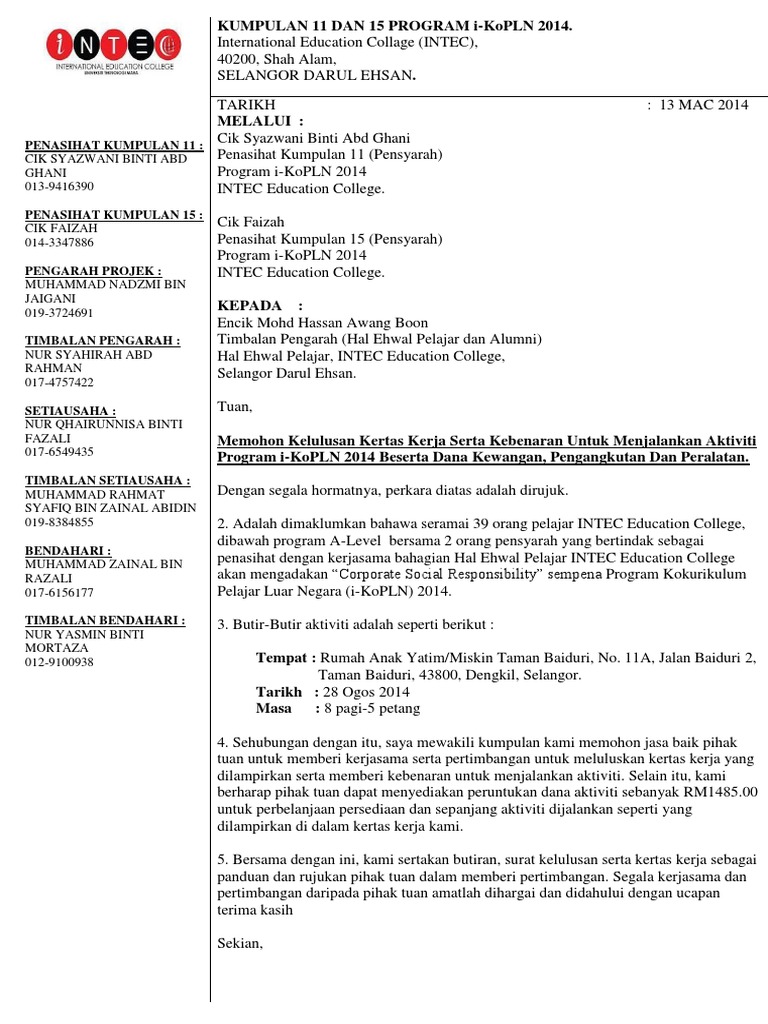 Contoh Surat Perkeliling Meter Tnb