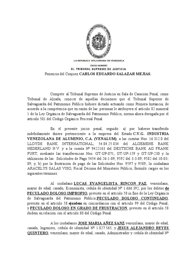 Sentencia Venezuela | PDF | Castigos | Pena capital