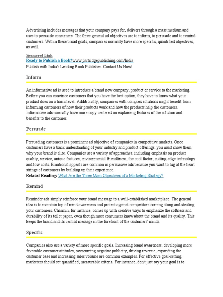 Choosing the right advertising objective