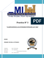 Practico N°3 - CLASIFICACIÓN DE LAS ACTIVIDADES PETROLERA (LEY 1689)