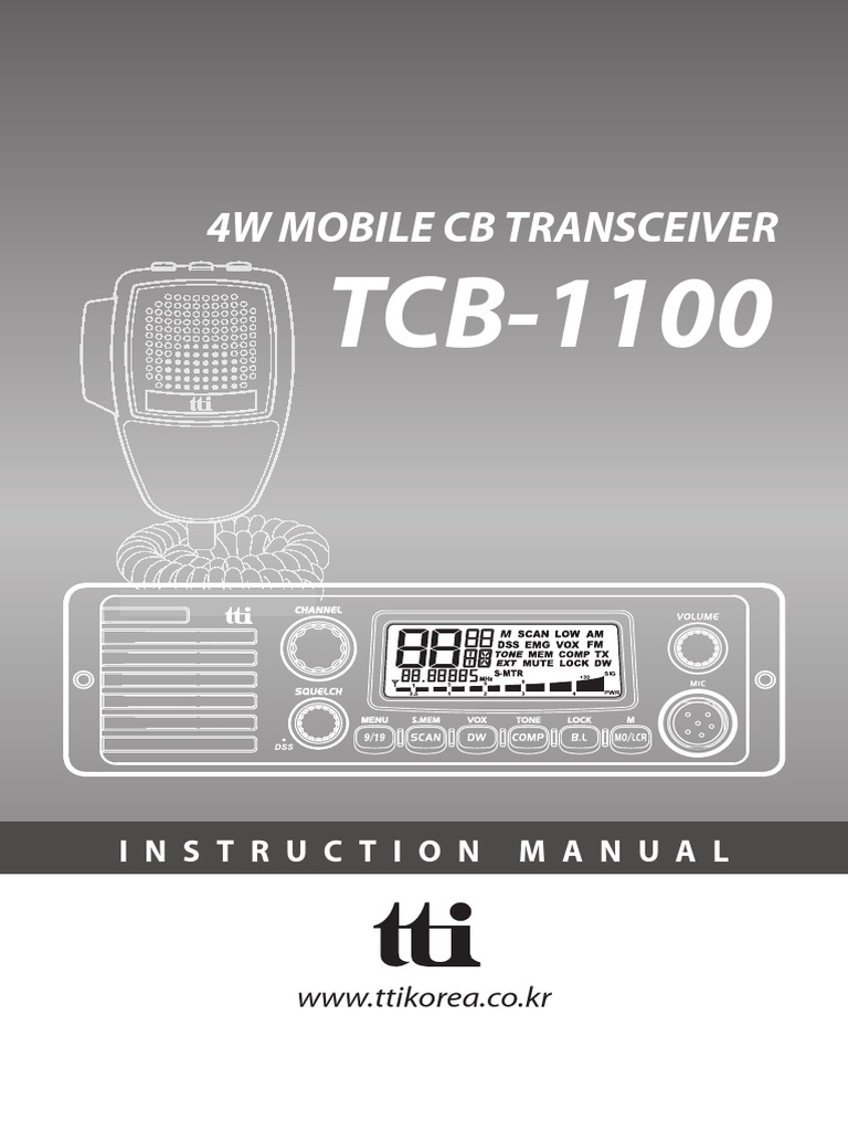 TTI TCB 1100 User Manual Frequency Modulation Microphone Free 30