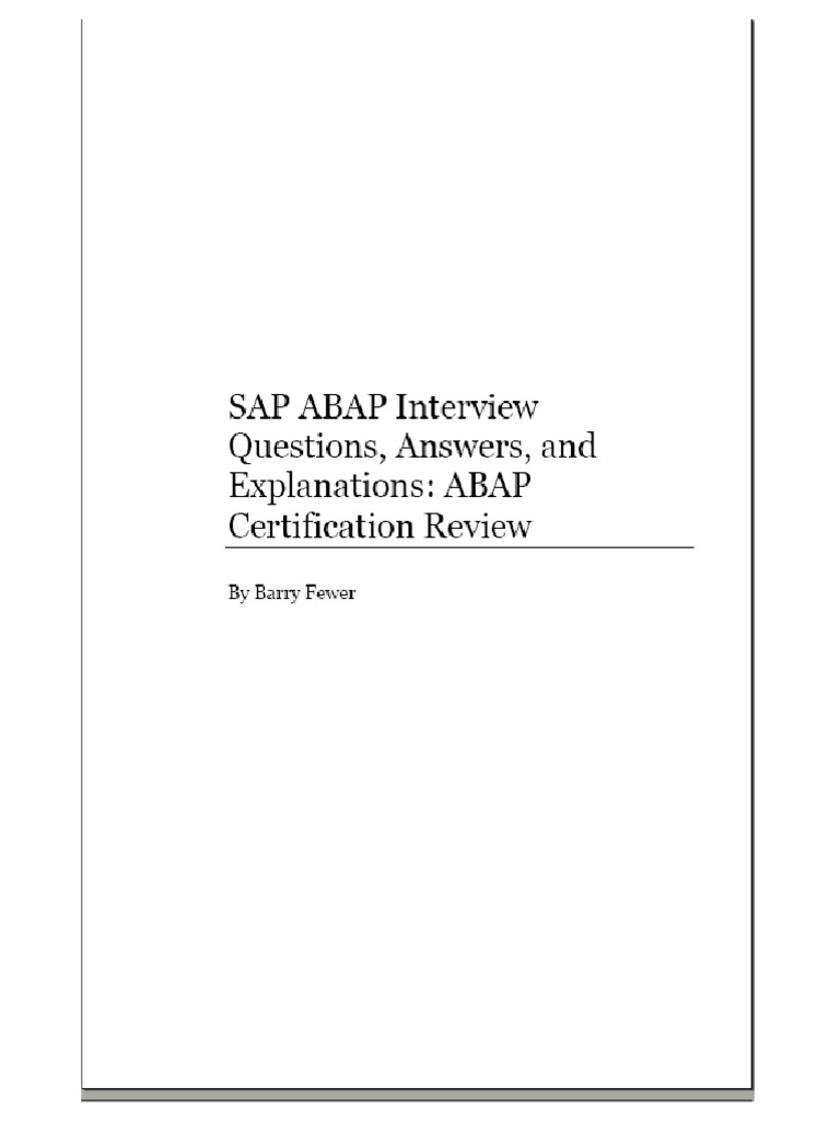 SAP ABAP Certification | PDF
