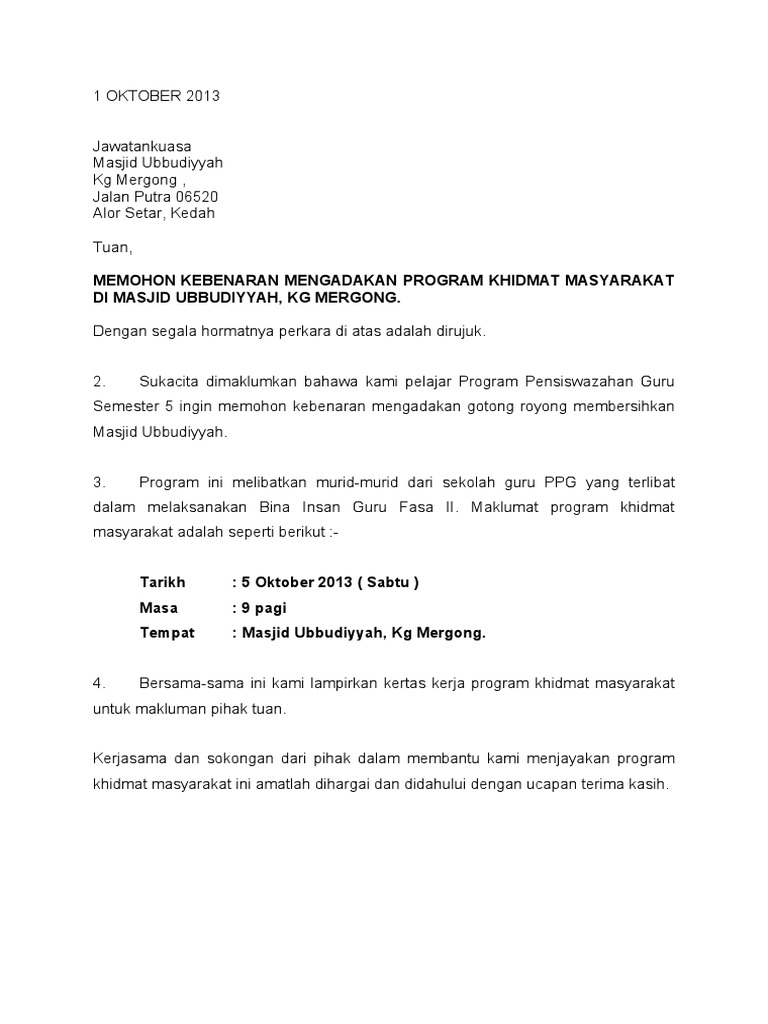 Surat Memohon Kebenaran Pdf