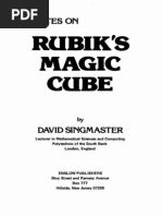 David Singmaster Notes On Rubiks Magic Cube 1981