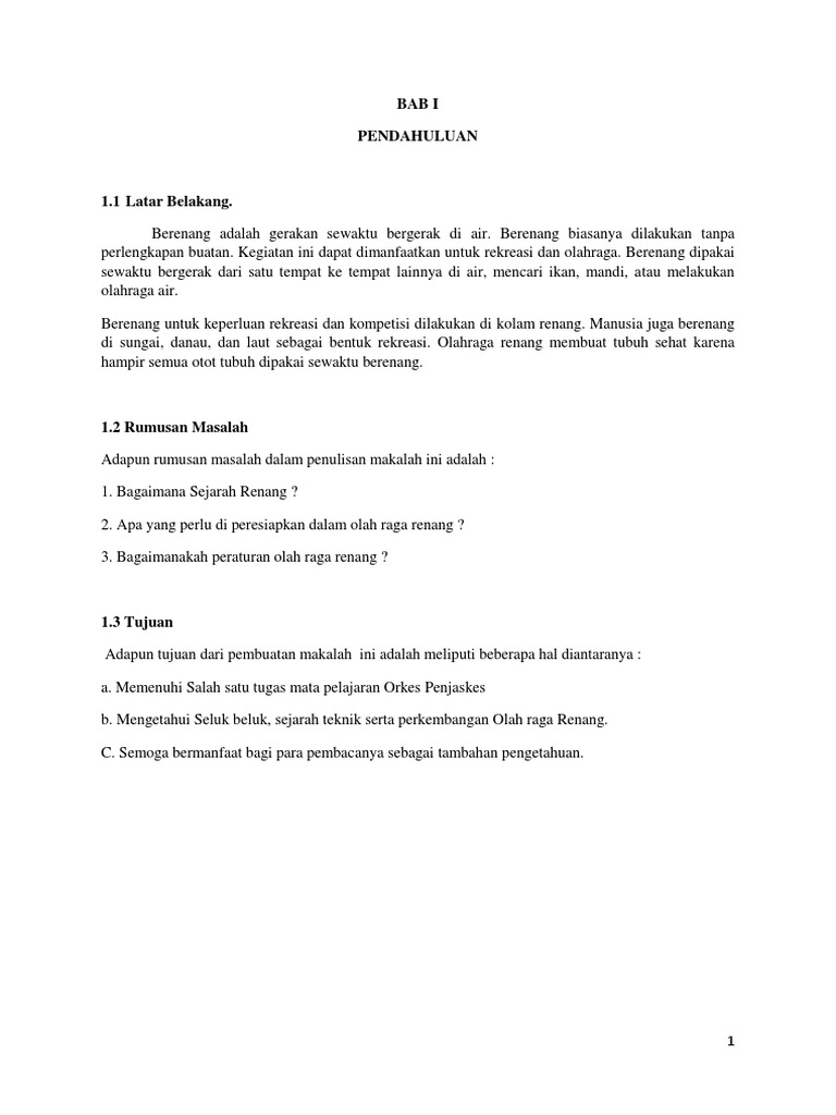 Free Download Makalah Renang