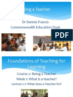 Being A Teacher: DR Dennis Francis Commonwealth Education Trust