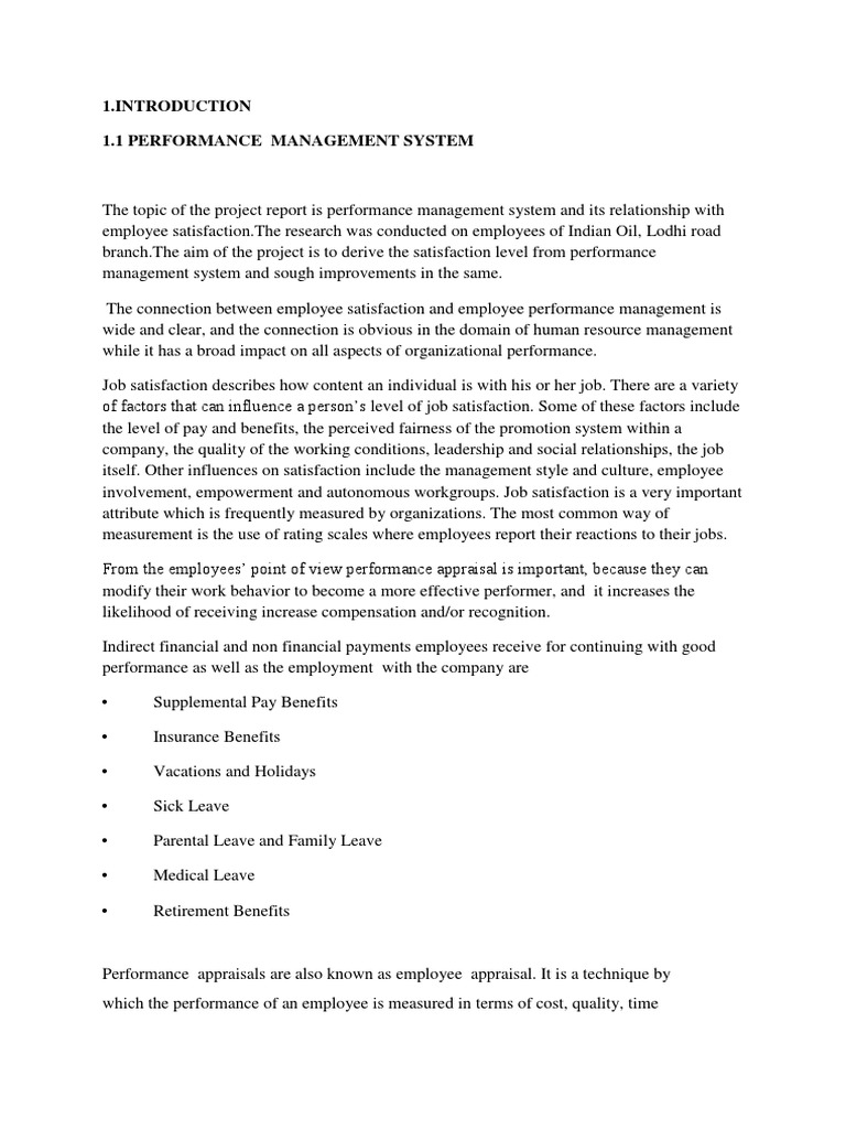 Performance Management & Employee Satisfaction | PDF | Performance ...