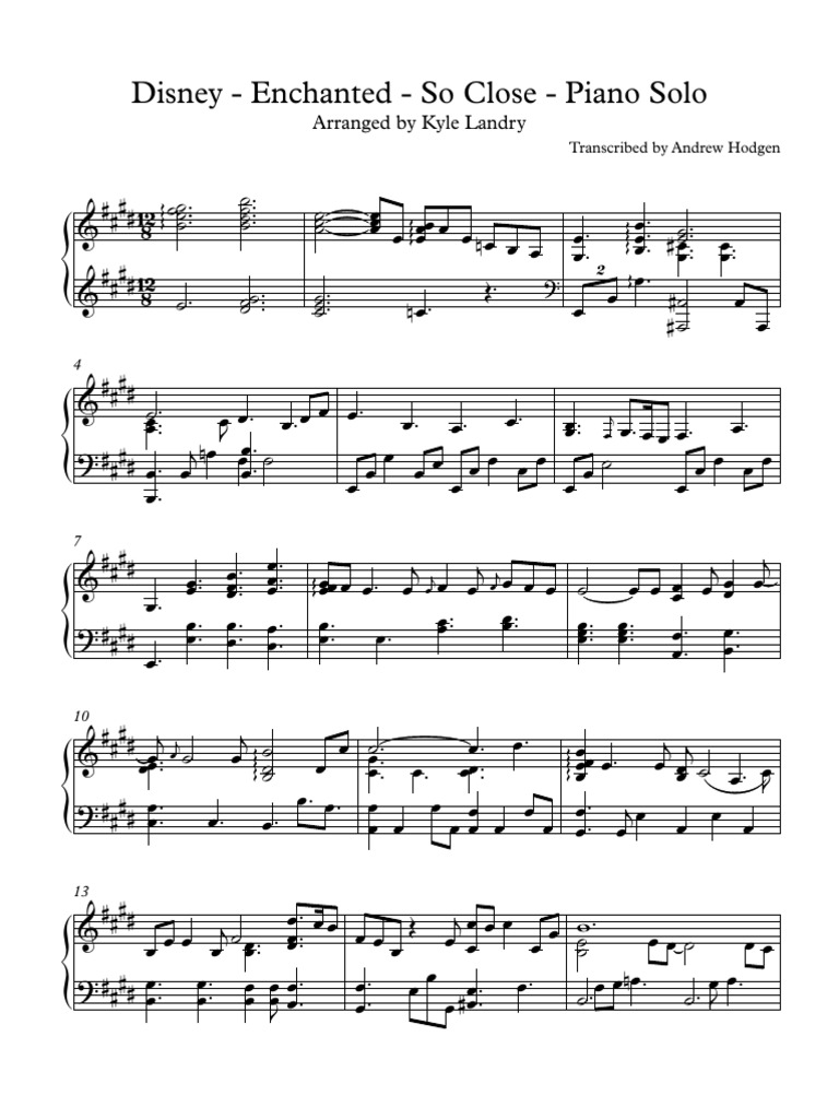 Beauty And The Beast Piano Sheet Music Kyle Landry Music Sheet Collection