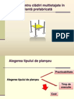 Plansee pentru structuri multietajate in varianta prefabricata