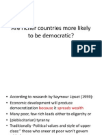 Are richer nations more likely to be democratic