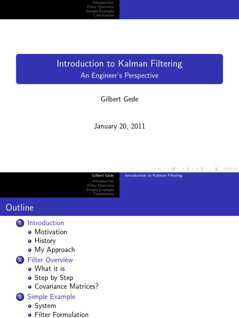 Introduction To Kalman Filtering: An Engineer's Perspective | PDF ...