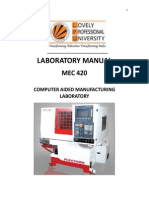 Laboratory Manual: Computer Aided Manufacturing Laboratory