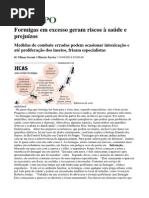 Formigas em excesso geram riscos à saúde e prejuízos