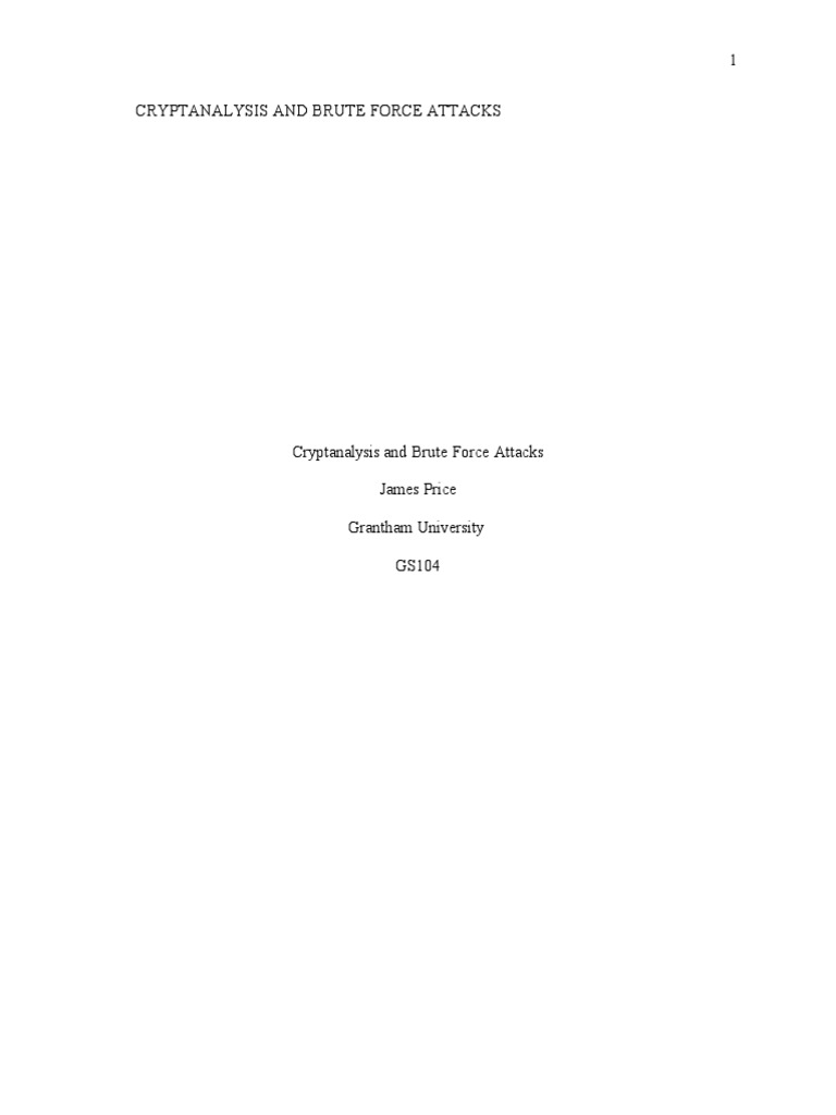 Cryptanalysis vs. Brute Force Attacks | PDF | Cipher | Cryptography