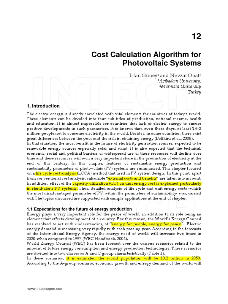 PV System Cost Calculation Guide | PDF | Photovoltaic System ...