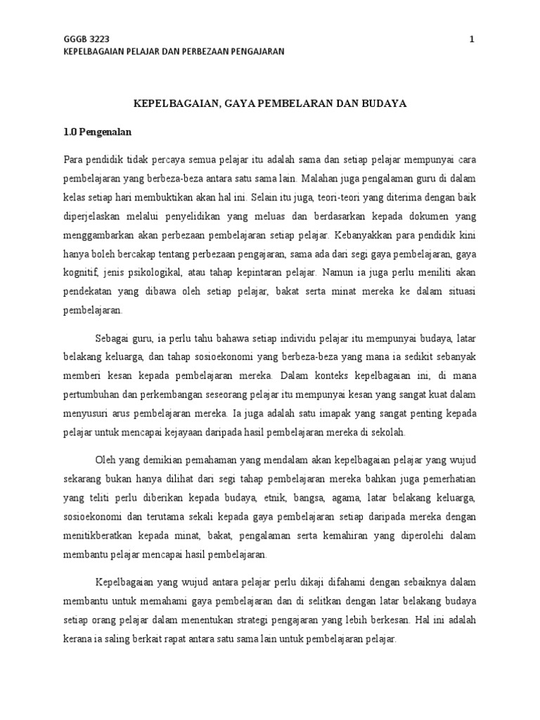 Kepelbagaian Pelajar Di Sekolah Pdf