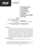 KUHN, F. COMISSOLI, A. Administração na América portuguesa a expansão das fronteiras meridionais do Império (1680-1808)