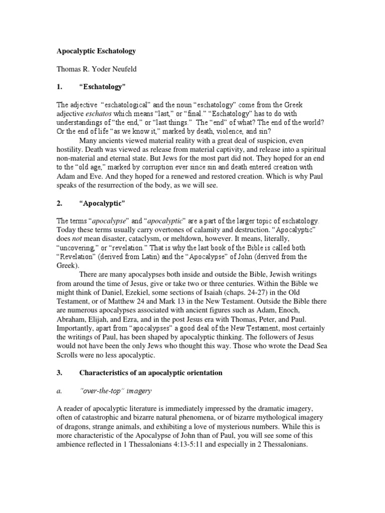Eschatology essay picture