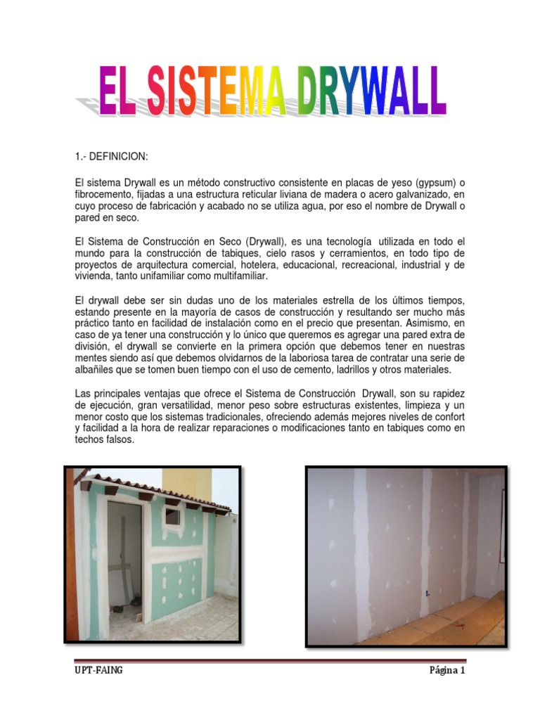 El Sistema Drywall | PDF | Aluminio | El hombre hace Materiales