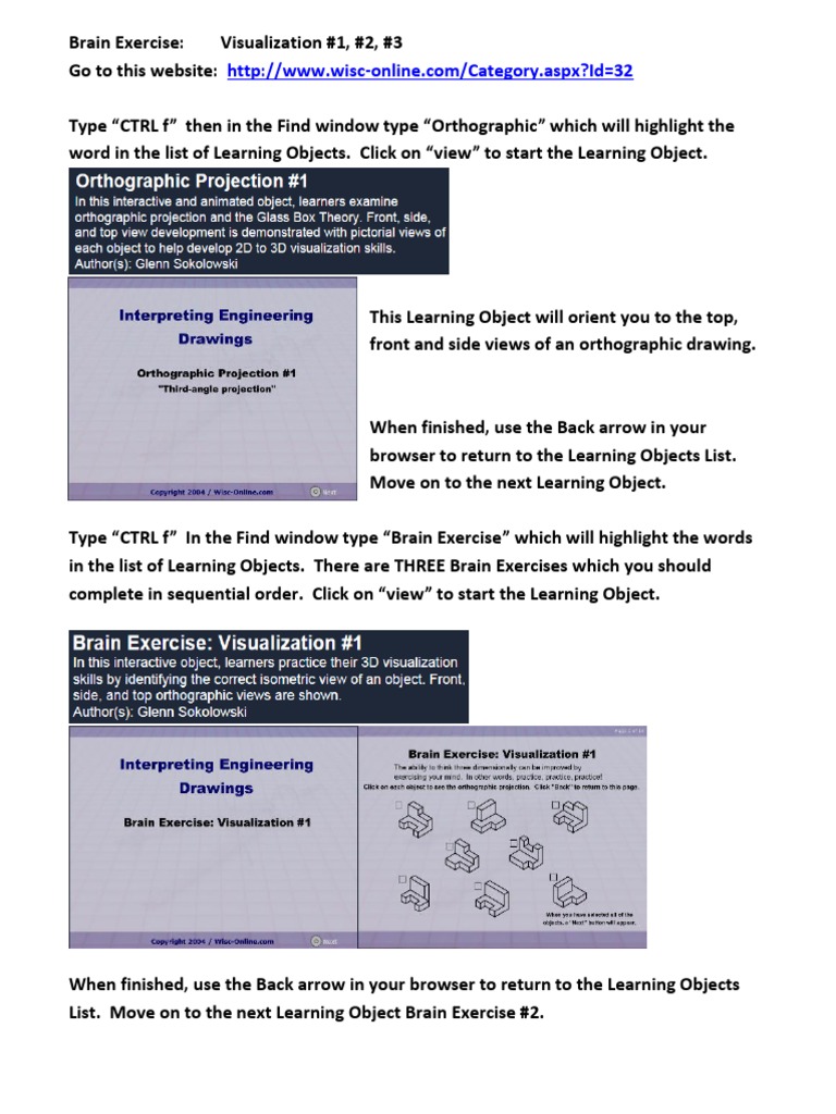 3D Visualization and Brain Exercises | PDF | Neuropsychological ...
