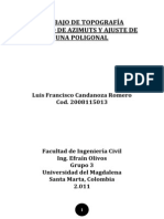 Cálculo de Azimuts y Ajuste de Una Poligonal