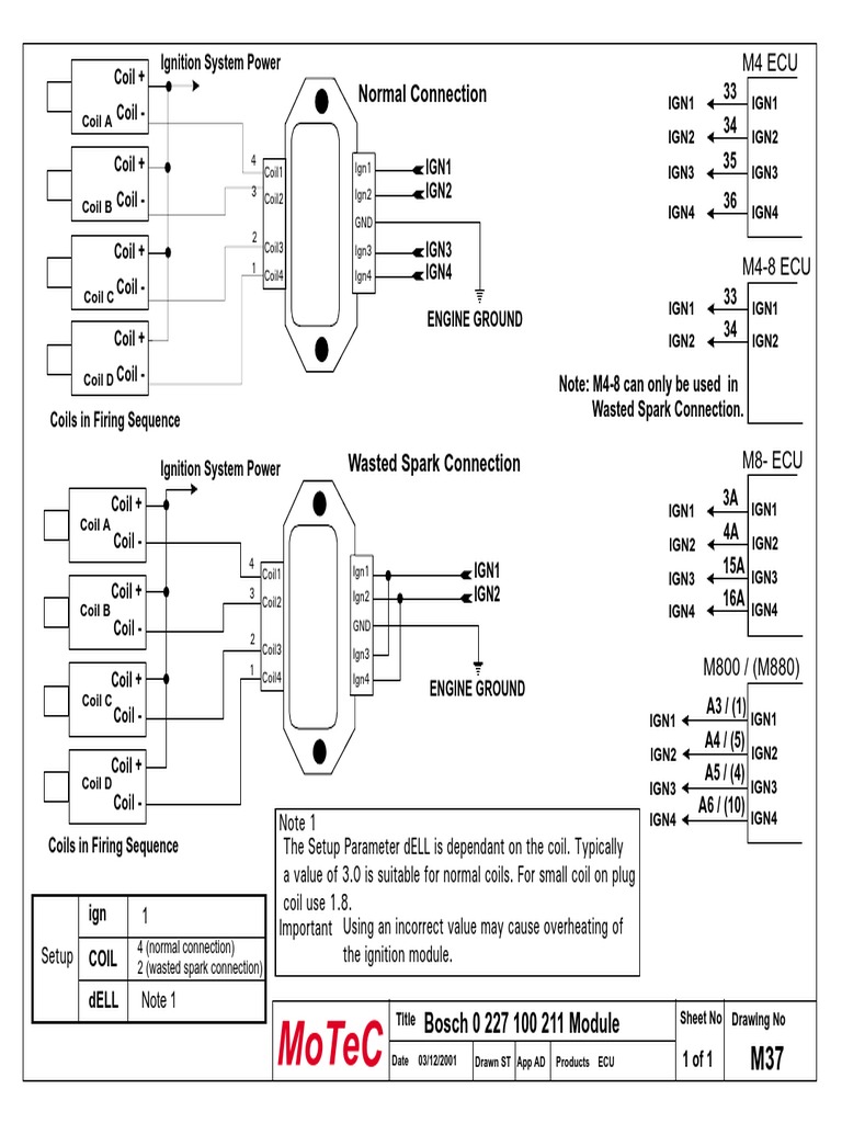 Motec: Normal Connection, PDF, Ignition System