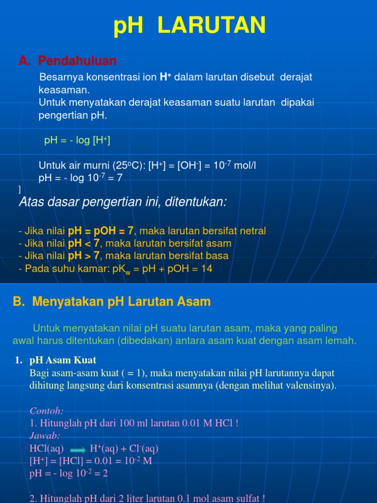 C Menyatakan Ph Larutan Basa