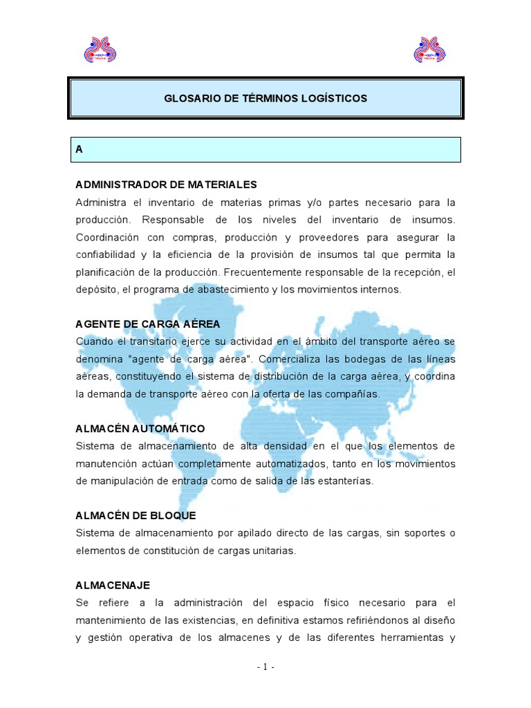 Glosario de Términos Logísticos | PDF