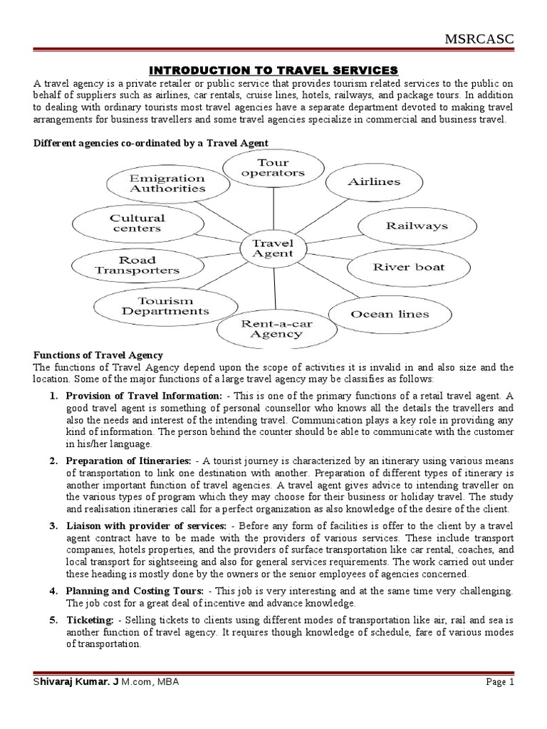 Functions of Travel Agencies Explained | PDF | Travel Agency | Transport