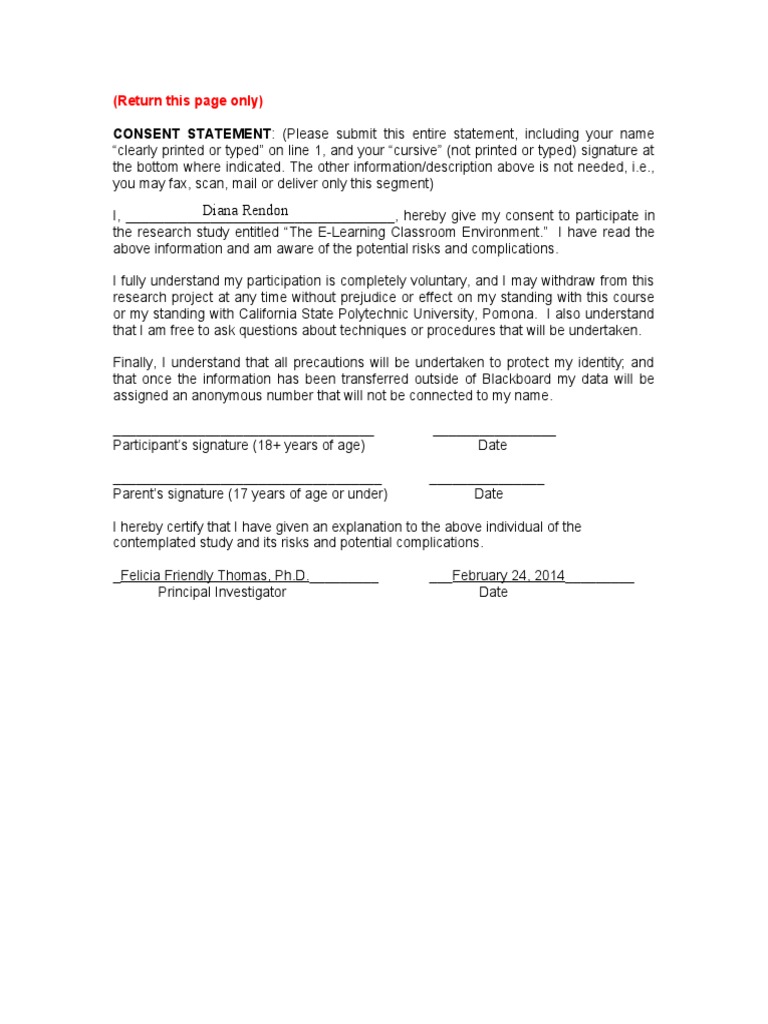 E Learning Consent Form - Winter 2014 | PDF | Career & Growth | Social ...