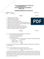 Engineering Economics and Cost Analysis Question Paper