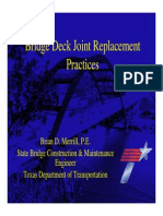 Bridge Deck Joint Replacement Practices and Failure Modes