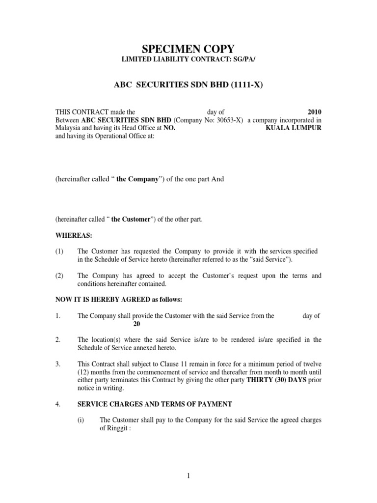 Static Guard Contract PDF Negligence Indemnity