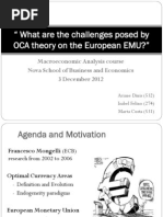 What Are The Challenges Posed by OCA Theory On The European EMU