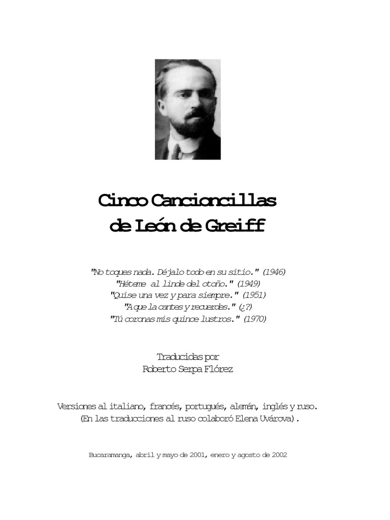 De Greiff | PDF | Traducciones | Sonetos