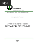 análises físicas de solo contaminado por petróleo