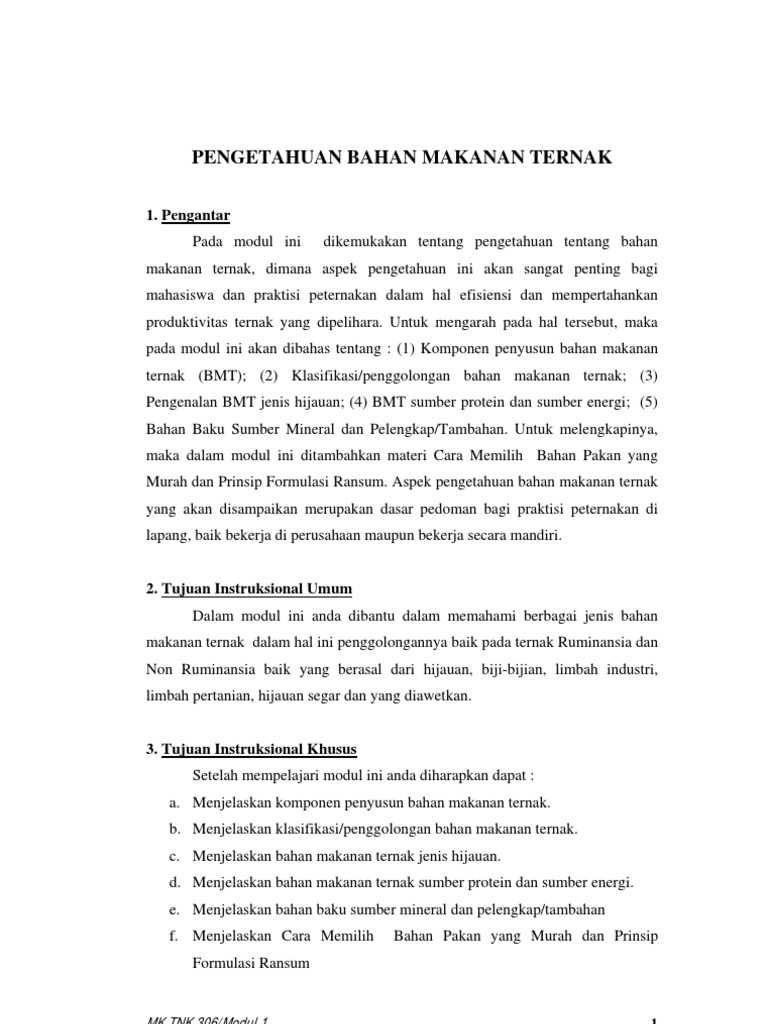 Energi Utama pada Ternak Ruminansia | PDF
