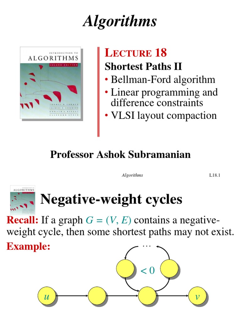 18 Shortest Paths II | PDF | Linear Programming | Algorithms And Data ...