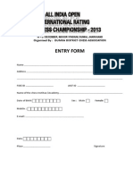 Entry Form: Organised By: Dumka District Chess Association