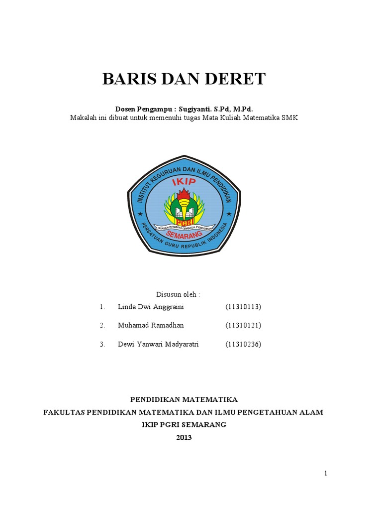 Makalah Barisan Dan Deret Bilangan Kelompok 8