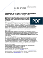 Rodríguez Van Der Spoel Adrián Publicación de Un Nuevo Libro Sobre La Música Del Códice Trujillo Del Perú en El Siglo XVIII