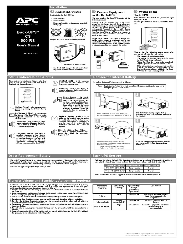 Apc Cs 500 Инструкция