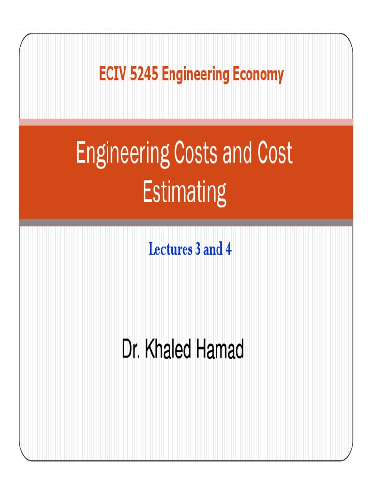 Engineering Costs Estimation Book Value Index (Economics)