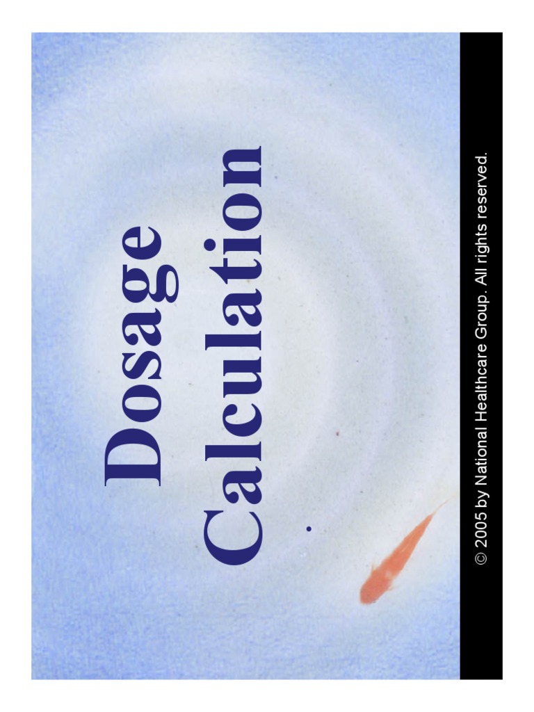 Microsoft PowerPoint - Drug Calculation | PDF | Dose (Biochemistry ...