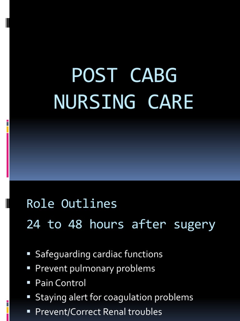 Post Cabg Nursing Care PDF