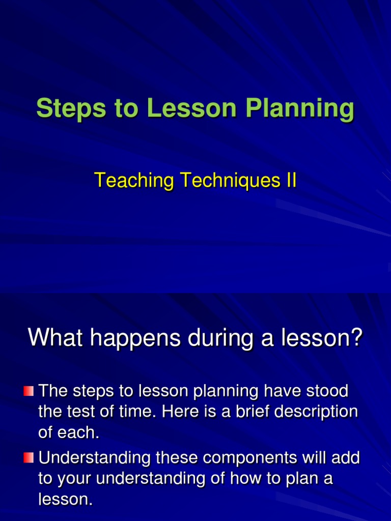 Essential Steps for Effective Lesson Planning | PDF | Lesson Plan ...