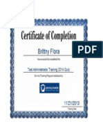 Certificate of Completion Flora 2014