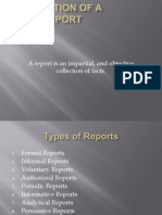 A Report Is An Impartial, and Objective Collection of Facts