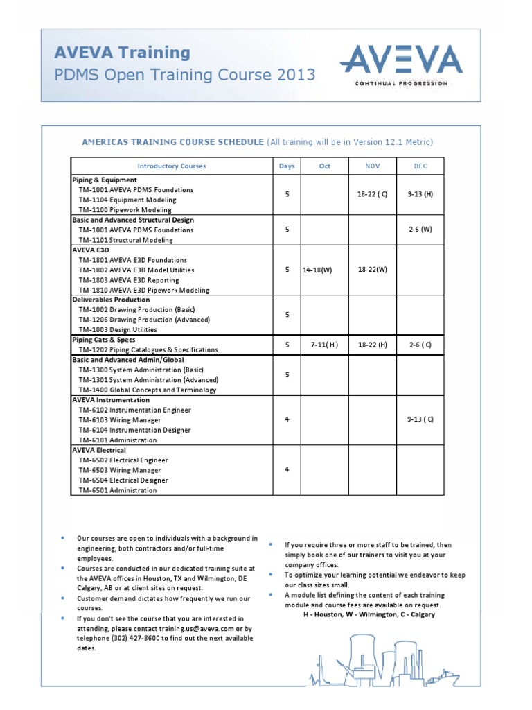 Media Aveva English Resources Training Schedules AVEVA Americas ...